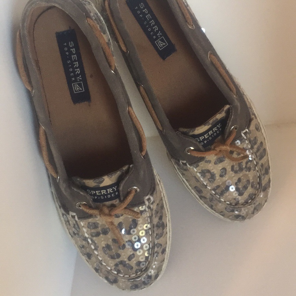 Sequined Sperry TopSider Bahama Skimmer Boat Cute Shoe 4